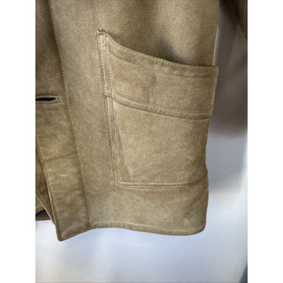 Vintage T.K. VERITABLE PEAU LAINE Leather Coat - Picture 6 of 10